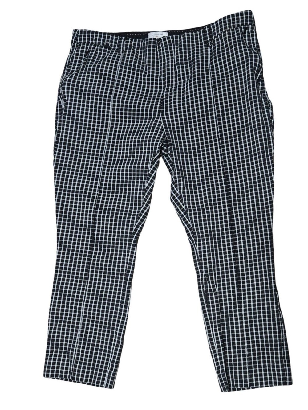 Anthropologie The Essential Slim Cropped Pants Windowpane Plaid Collegiate
